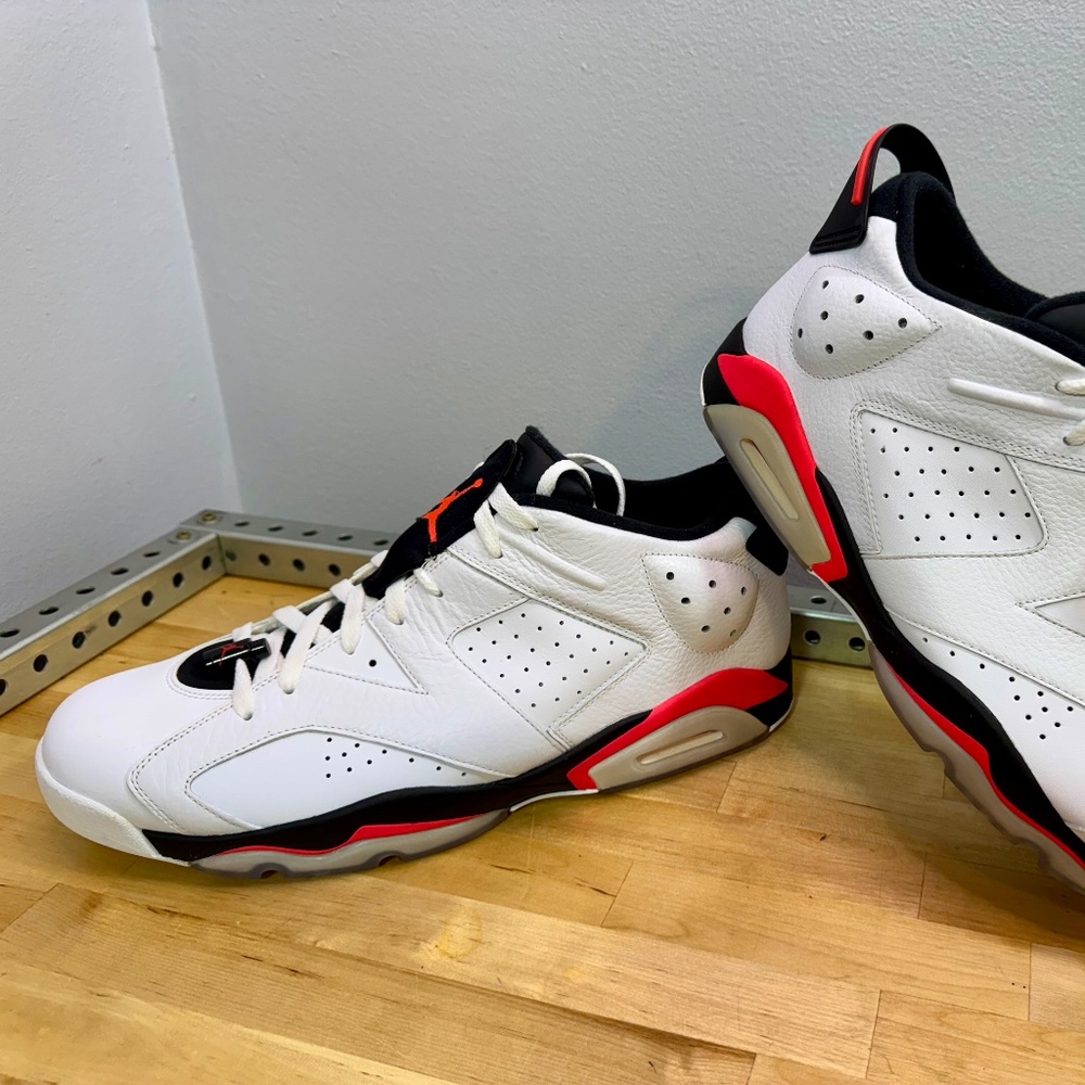 rare NEW Nike Air Jordan 6 Low Infrared Men’s 15 White Red Black 304401-123 NBA